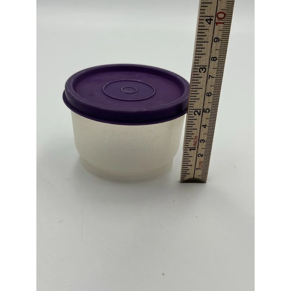 Tupperware Clear Snack Container With Purple Lid